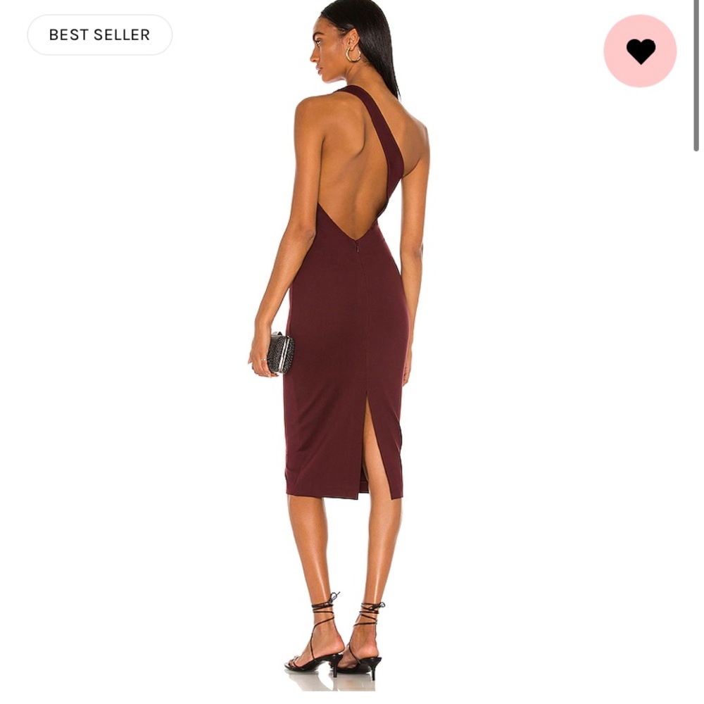 LPA BURGUNDY ASYMMETRICAL MIDI DRESS NWT